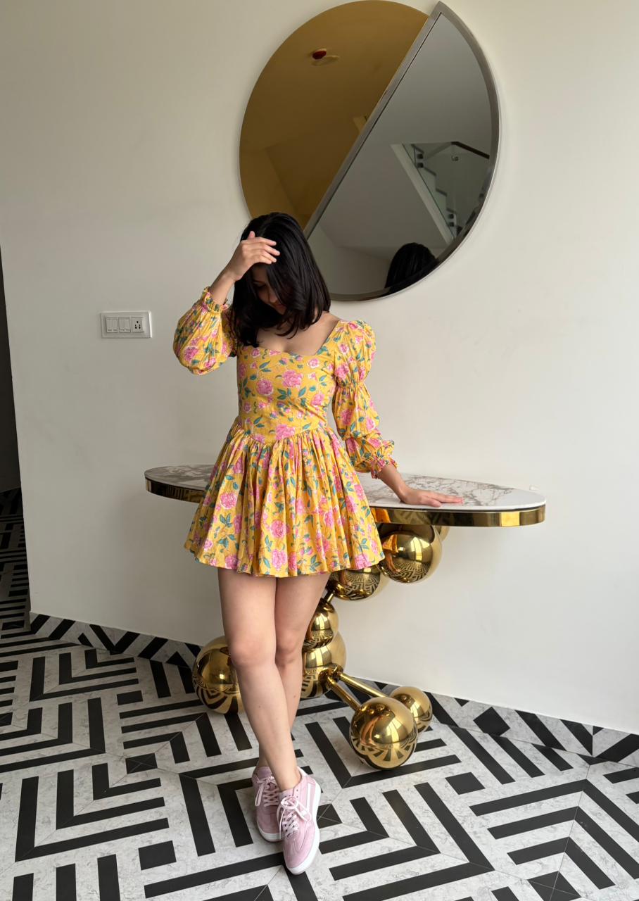 Yellow Floral Summer Dress