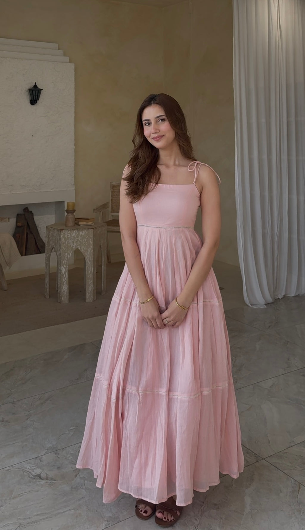 BABY PINK MULMUL DRESS