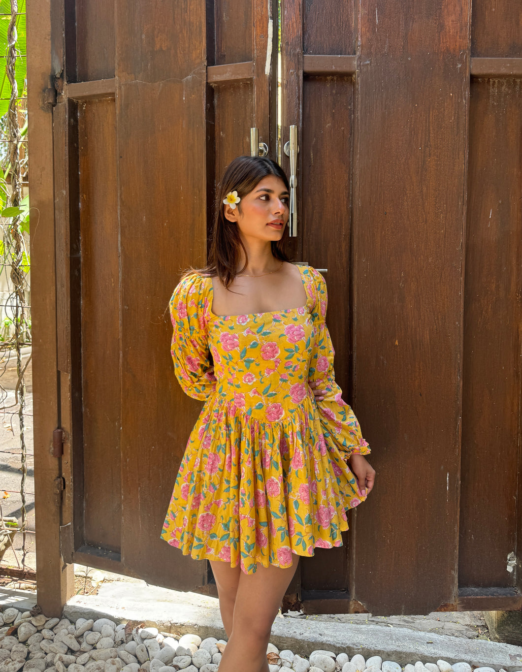 Yellow Floral Summer Dress