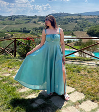 Load image into Gallery viewer, Aqua Blue Bustier Dress
