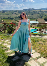 Load image into Gallery viewer, Aqua Blue Bustier Dress
