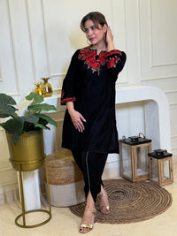 Velvet Gulab Co-ord Set