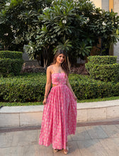 Load image into Gallery viewer, Pink Floral Cut-out Dress
