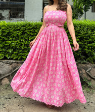 Load image into Gallery viewer, Pink Floral Cut-out Dress
