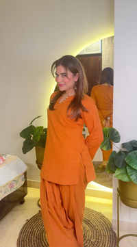 Burnt Orange Farshi Salwar Set