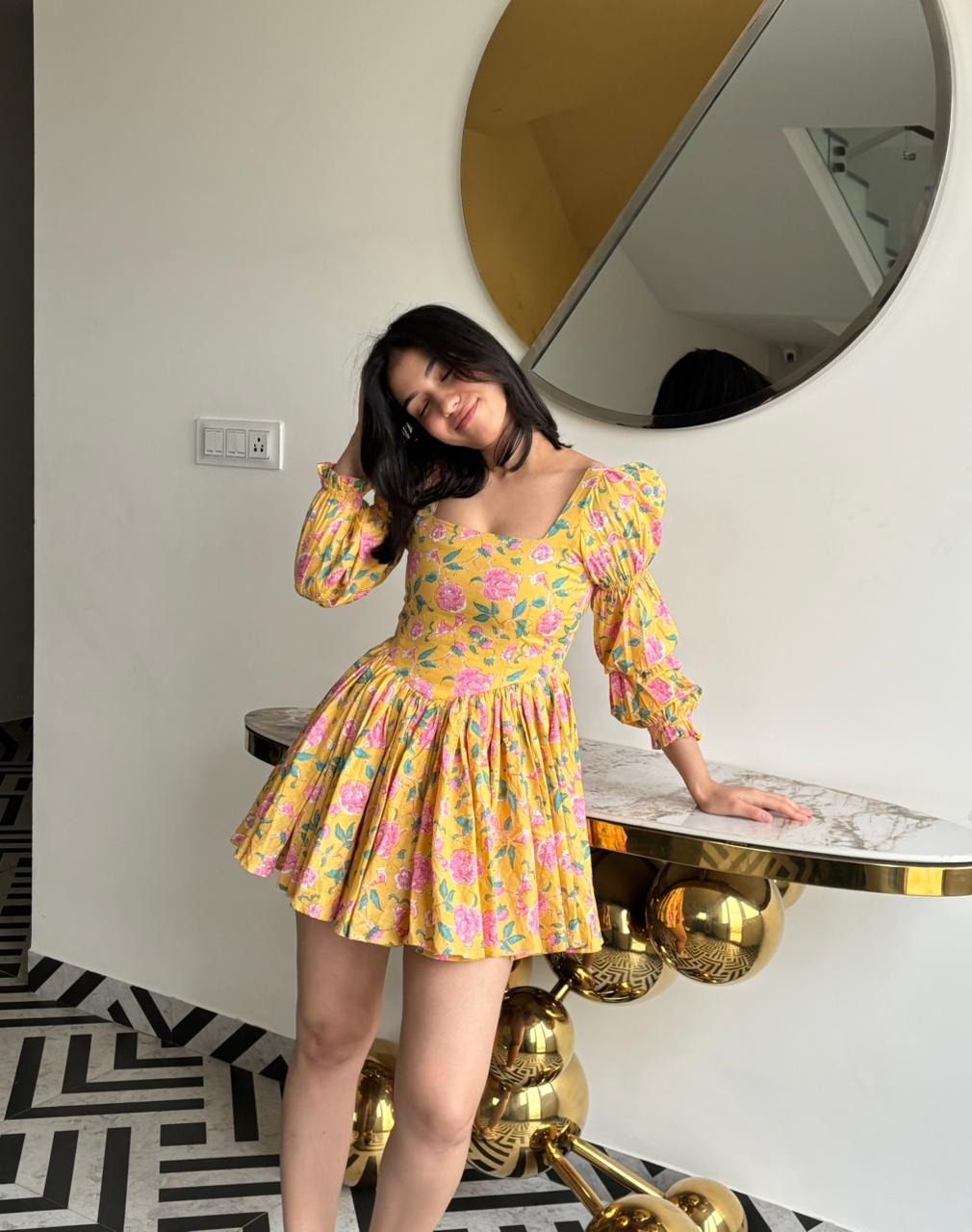 Yellow Floral Summer Dress