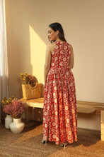 Load image into Gallery viewer, Red Floral Jaal Dress
